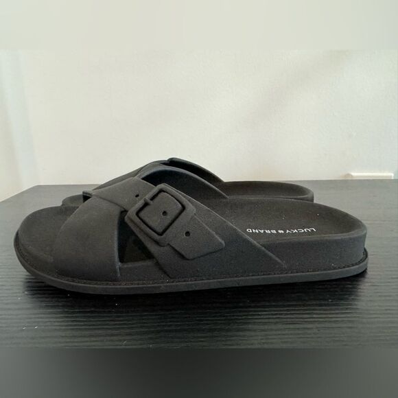 Lucky Brand Shoes - Lucky Brand Women's Roseleen Black Slip On Sandals Size 10 summer shoes
